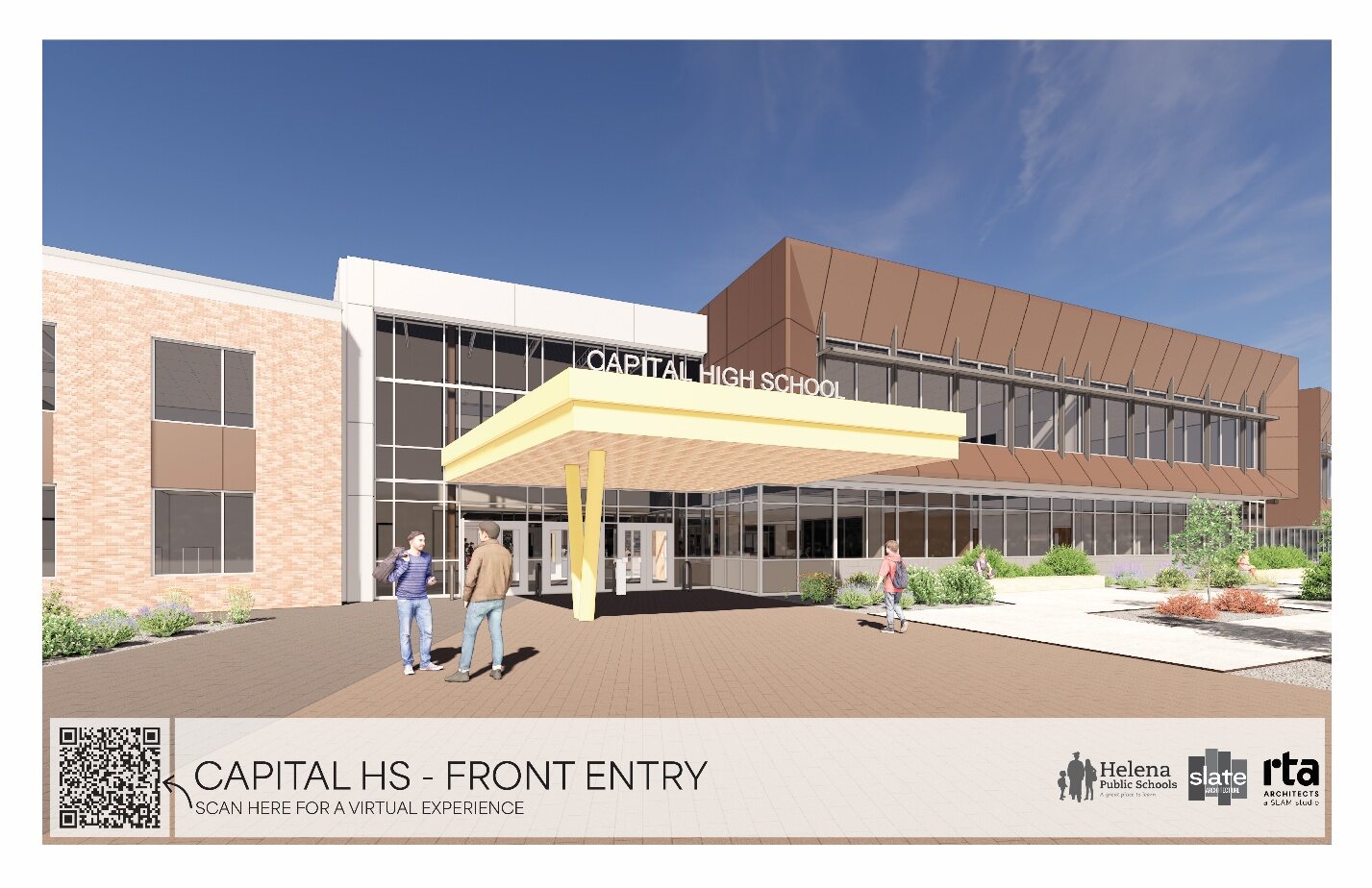 Rendering of the renovated Capital High School front entry